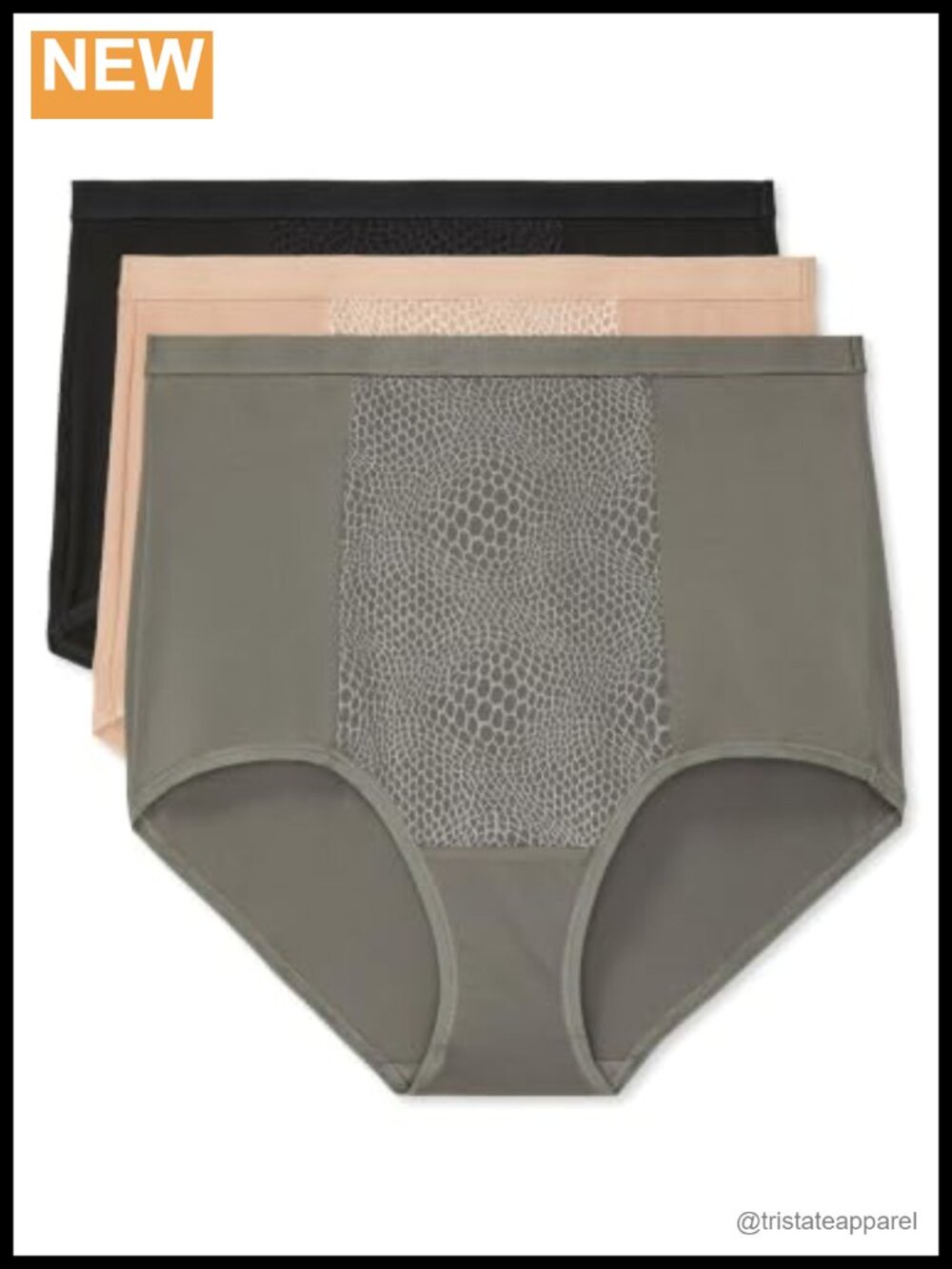 Tummy Smoothing High Waist Brief Panties 3-Pack Microfiber Lace